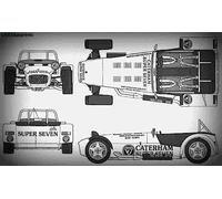 caterham super 7 jpe Blueprint Drawing A4 Photo