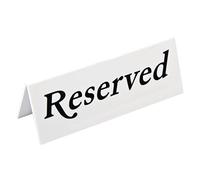 Beaumont Olympia L988 "Plastic Table" sign, Reserved (Pack of 10), white, 45 x 120 cm
