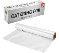 Catering Foil 450mm x 20m Heavy Duty Aluminum Tin Foil Roll 66ft Long Food Safe, Durable Easy Tear Dispenser Box for Cooking, Baking, Grilling, Storage