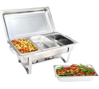 Catering supplies,3 X 3L Chafing Dish Buffet Set, Full Size Stainless Steel rs Food Warm Container with Warming Tray, 2 Fuel Holders and Lid