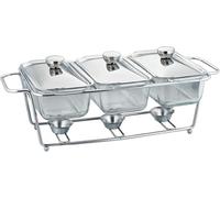 Catering Supplies,Chafing Dish 1.3L Dishes Buffet Set, Full Size Stainless Steel Rectangular Warmers for Wedding/Parties/Banquet/Catering(3.9L)
