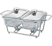 Catering Supplies,Chafing Dish 1.3L Dishes Buffet Set, Full Size Stainless Steel Rectangular Warmers for Wedding/Parties/Banquet/Catering(2.6L)