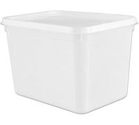 CateringBase 4 Litre Rectangular Ice Cream Container with Lid - Food Grade Polypropylene Storage Box, White, Reusable Freezer Safe Tub for Ice Cream, Gelato & Food Storage (Pack of 60)