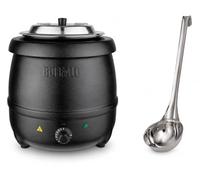 CateringBase Buffalo Black Soup Kettle & Vogue L659 Plain Ladle 260ml