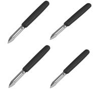 CateringBase Ltd Pack of 4 Vogue Vegetable Peelers, Black Nylon Handle, Double-Sided Stainless Steel Blade