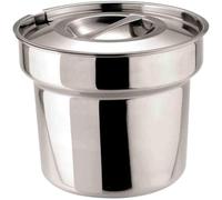 CateringBase Ltd Stainless Steel Kitchen Round Bain Marie Pot with lid Ideal for Restaurant and take Away 220(Diameter) x180mm(Height)