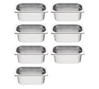 CateringBase Stainless Steel Gastronorm Container, 1/4 Size, 7-Pack, 265x162x100mm
