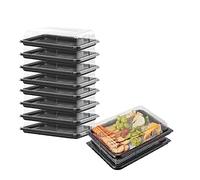 Caterline 10 Small Food Platter Trays with Lids. Perfect for Sandwiches & Buffets. Made From Eco-Friendly Plastic, Washable & Reusable