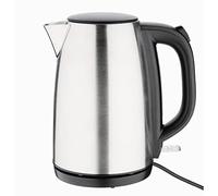 Caterlite Stainless Steel Electric Kettle, Fast Boil, 1.7Ltr | Visible water gauge, automatic lid opening, and cordless 360 base provide easy filling and pouring in hotel guest rooms.