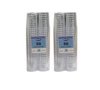 Catermax 100 Plastic Shot Glasses - Multi Use Cheese Cake Desserts, Crystal Clear Hard Plastic Sampling Cups 60ml 2 oz