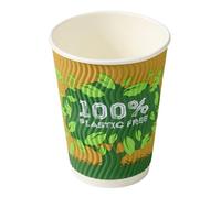 Caterpack Enviro Range 12oz Ripple Cups Plastic Free, 100% Compostable and Biodegradable After Use, Suitable for Hot and Cold Drinks, Takeaway Coffee and Tea Cups, 25 Pack
