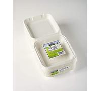 Caterpack Enviro Range Food Containers 8 x 8 50 Pack. Disposable, biodegradable food containers. Suitable for microwaving and freezing, water repellent and greaseproof