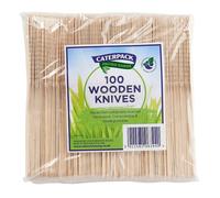 Caterpack Enviro Range Wooden Knives Made from sustainably sourced Birchwood compostable and Biodegradable 100 Pack - This product is designed wi
