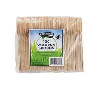Caterpack Enviro Wooden Spoons (Pack of 100) RY10569+ Free finchley Refill Pen (1)