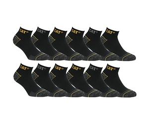 Caterpillar 6/12 Pairs Men Work Sneaker Socks - Ankle Length - Reinforced Heel Toe - Arch Support - Cotton