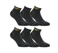 Caterpillar 6/12 Pairs Men's Work Sneaker Socks Accident Prevention Reinforced Heel and Toe Cotton