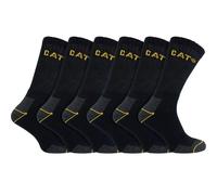 Caterpillar 6 Pack Unisex Heavy Duty Work Socks for Steel Toe Boots - 11-14 UK - Black