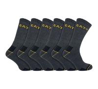 Caterpillar 6 Pack Unisex Heavy Duty Work Socks for Steel Toe Boots - 11-14 UK - Charcoal