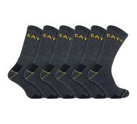 (3-5 UK, Charcoal) Caterpillar - 6 Pack Unisex Heavy Duty Work Socks for Steel Toe Boots