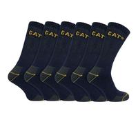 (3-5 UK, Navy) Caterpillar - 6 Pack Unisex Heavy Duty Work Socks for Steel Toe Boots