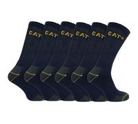 (6-11 UK, Navy) Caterpillar - 6 Pack Unisex Heavy Duty Work Socks for Steel Toe Boots