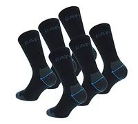 Caterpillar 6 Pair Work Socks for Men in Coolmax, double reinforcement on toe and heel, Excellent Quality Yarns Cotton Sponge and Lycra fiber (Black, 9-11)