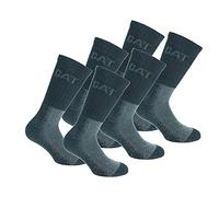 Caterpillar 6 Pairs of Heavy Duty Worksocks, excellent quality cotton with elastic Lycra fiber (Black, 6-9)