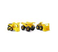 Caterpillar 82360 Construction Vehicles Mini Crew 3 Pack-Dump Truck, Wheel Loader, & Excavator, Yellow