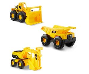 Caterpillar 82360 Construction Vehicles Mini Crew 3 Pack-Dump Truck, Wheel Loader, & Excavator, Yellow