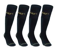 Caterpillar CAT 4 pairs Men's Work Long Socks Accident Prevention Reinforced on Heel and Toe with Reinforced Weft Yarn of Excellent Quality Cotton Sponge (Black, 69)
