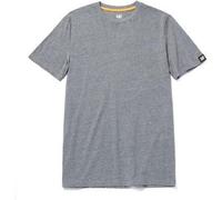 Caterpillar Essentials Short sleeve T shirt Dark Heather Grey Rib knit collar,