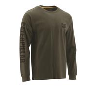 Caterpillar Trademark Banner Long Sleeve T-Shirt Size Sml Green 18496-54149-03