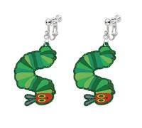 Caterpillar Clip on Earrings for Women Funny Butterfly Fish Caterpillar Reading Book Clip on Earrings Teacher Jewelry Gift, M, Alloy Steel, No Gemstone