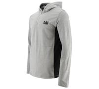 Caterpillar Coolmax Quarter Zip Hoodie Heather Grey Left Chest Graphic, Tagles