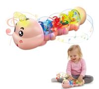 Caterpillar Crawling Toy, 2026 Updated Caterpillar Design Tummy Time Toy with Light & Music Musical Light Up, Birthday Gifts for Boys and Girls (Pink)
