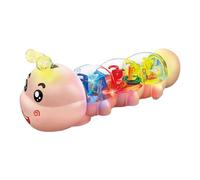 Caterpillar Crawling Toy, Automatic Light, 24x9x11cm, Musical Crawling Caterpillar, Sensory Development Toy, Smooth Motion Wheels, For Home Kids Girls Boys