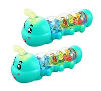 Caterpillar Crawling Toy, Caterpillar Design Tummy Time Toy with Light & Music Musical Light Up(Blue+Blue)