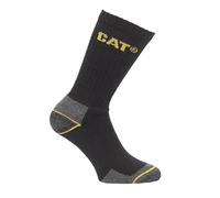 Caterpillar Crew Work Sock - 3 Pair Pack / Mens Socks (Black) - Size UK 6-11
