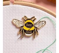Caterpillar Cross Stitch Bumblebee 'Bee Kind' Needle Minder for Cross Stitch, Sewing, Embroidery and Needlework Craft Accessories, Enamel and Magnetic