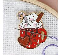 Caterpillar Cross Stitch Hot Chocolate MagneticNeedle Minder - for Cross Stitch, Sewing, Embroidery and Needlework Accessories, Enamel from