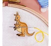 Caterpillar Cross Stitch Needle Minder - Kangaroo for Cross Stitch, Sewing, Embroidery and Needlework Accessories, Enamel and Magnetic