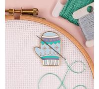 Caterpillar Cross Stitch Needle Minder - Mitten for Cross Stitch, Sewing, Embroidery and Needlework Accessories, Enamel and Magnetic