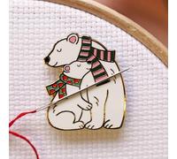 Caterpillar Cross Stitch Needle Minder - Polar Bear for Cross Stitch, Sewing, Embroidery and Needlework Accessories, Enamel and Magnetic