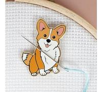 Caterpillar Cross Stitch Needle Minder - Royal Corgi Dog for Cross Stitch, Sewing, Embroidery and Needlework Accessories, Enamel and Magnetic