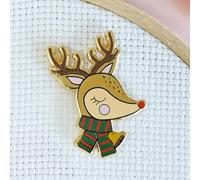 Caterpillar Cross Stitch Reindeer Magnetic Needle Minder - for Cross Stitch, Sewing, Embroidery and Needlework Accessories, Enamel