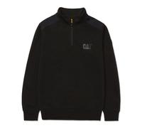 (Black, S) Caterpillar Essential 1/4 Zip Polyester Men's Black Sweatshirt
