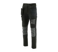 Caterpillar Essentials Stretch Knee Pocket BLACK-DARK SHADOW - Slim cut fit with diamond crotch gusset, Front slash pockets logo metal rivet