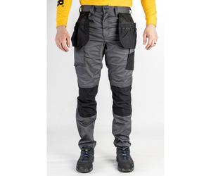 Caterpillar Essentials Stretch Knee Pocket Trousers - Dark Shadow/Black - 32" Waist/Long Leg