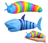 Caterpillar Fidget Slug Sensory Set, 2 Piece Stress Relief for Focus and Calm, Portable Caterpillar Fidget Set for use in the Office, At Home, for Focused Thinking, and for Relaxation While Traveling