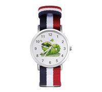 Caterpillar Glasses Insect Bug Automatic Watch Nylon Strap Bracelet Watch Easy Read Wrist Watch